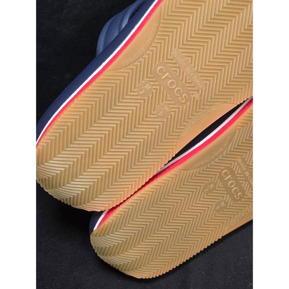 Crocs Crocband Flip Flops Mens 7 Navy‎ Blue Red White Sporty Sandals 11033 main image 9